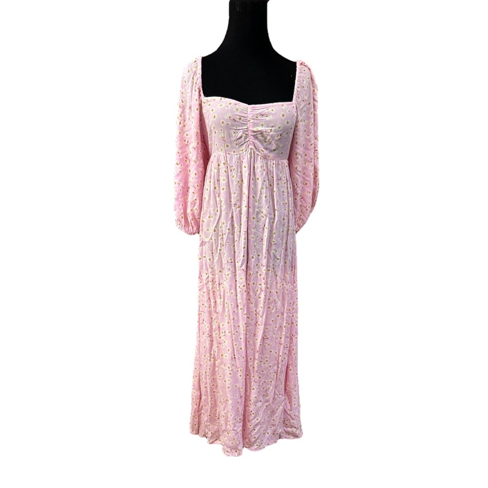 BillaBong Swept Away Long Maxi Women's Peasant Off Shoulder Pink Medium
